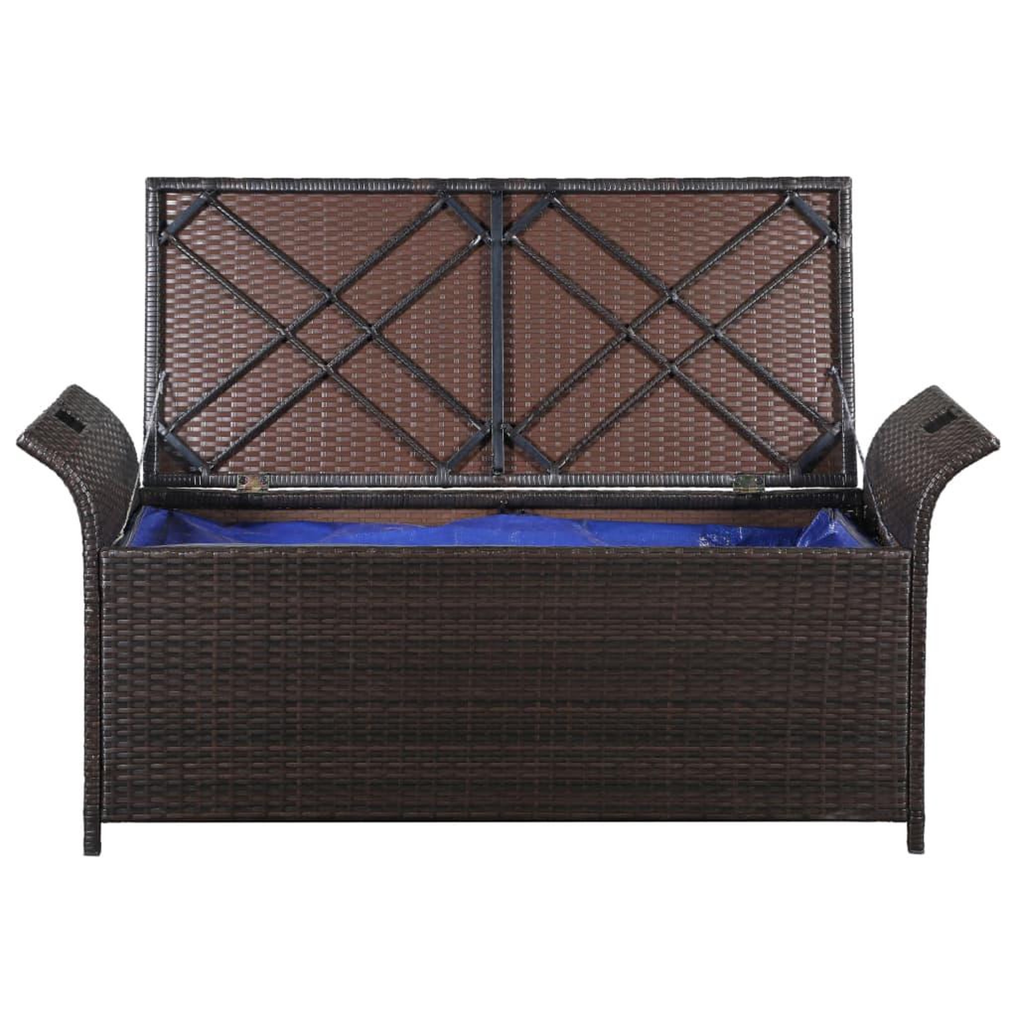 Voir la diapositive 4 : VIDAXL Banc de jardin avec coussin 138 cm Resine tressee Marron