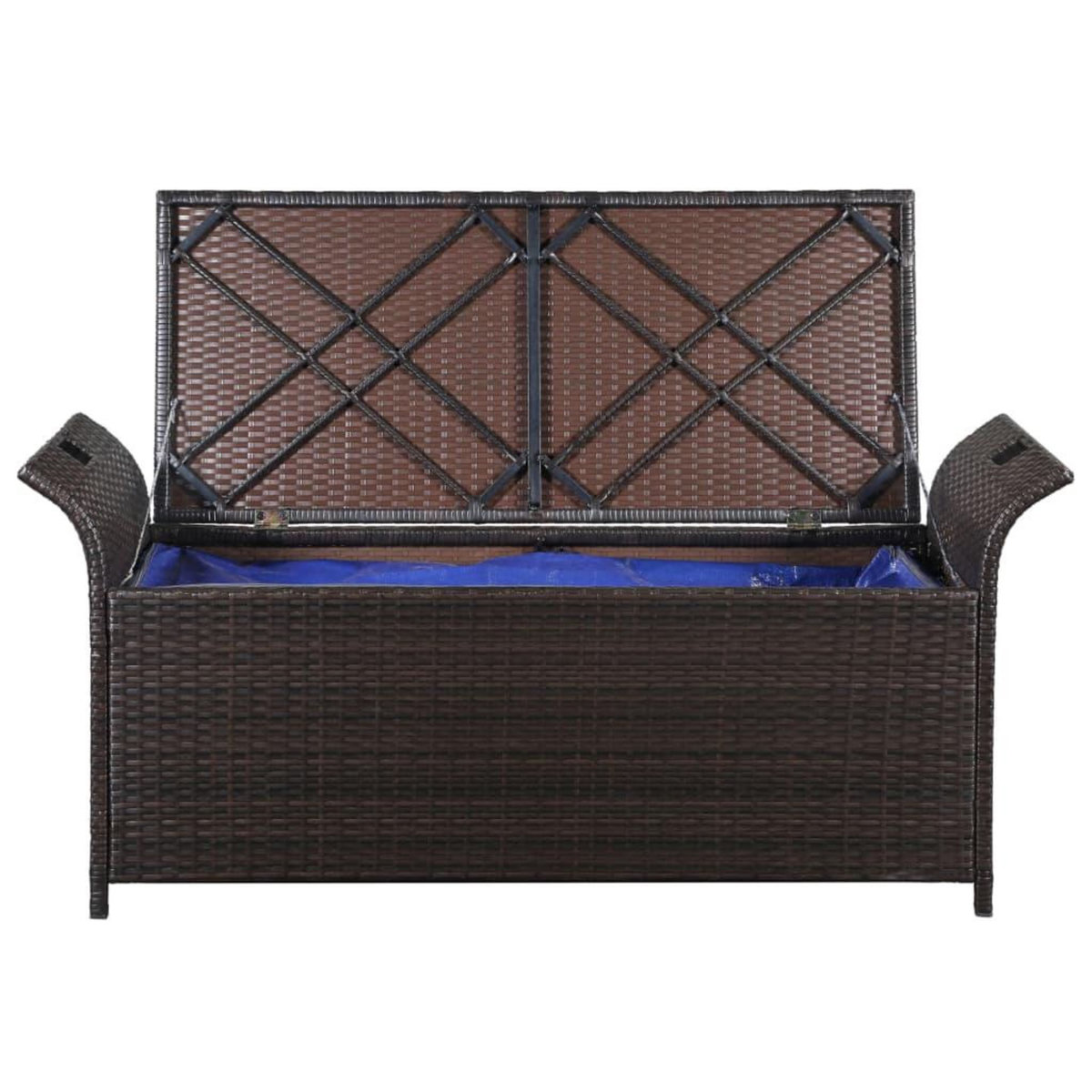 VIDAXL Banc de jardin avec coussin 138 cm Resine tressee Marron