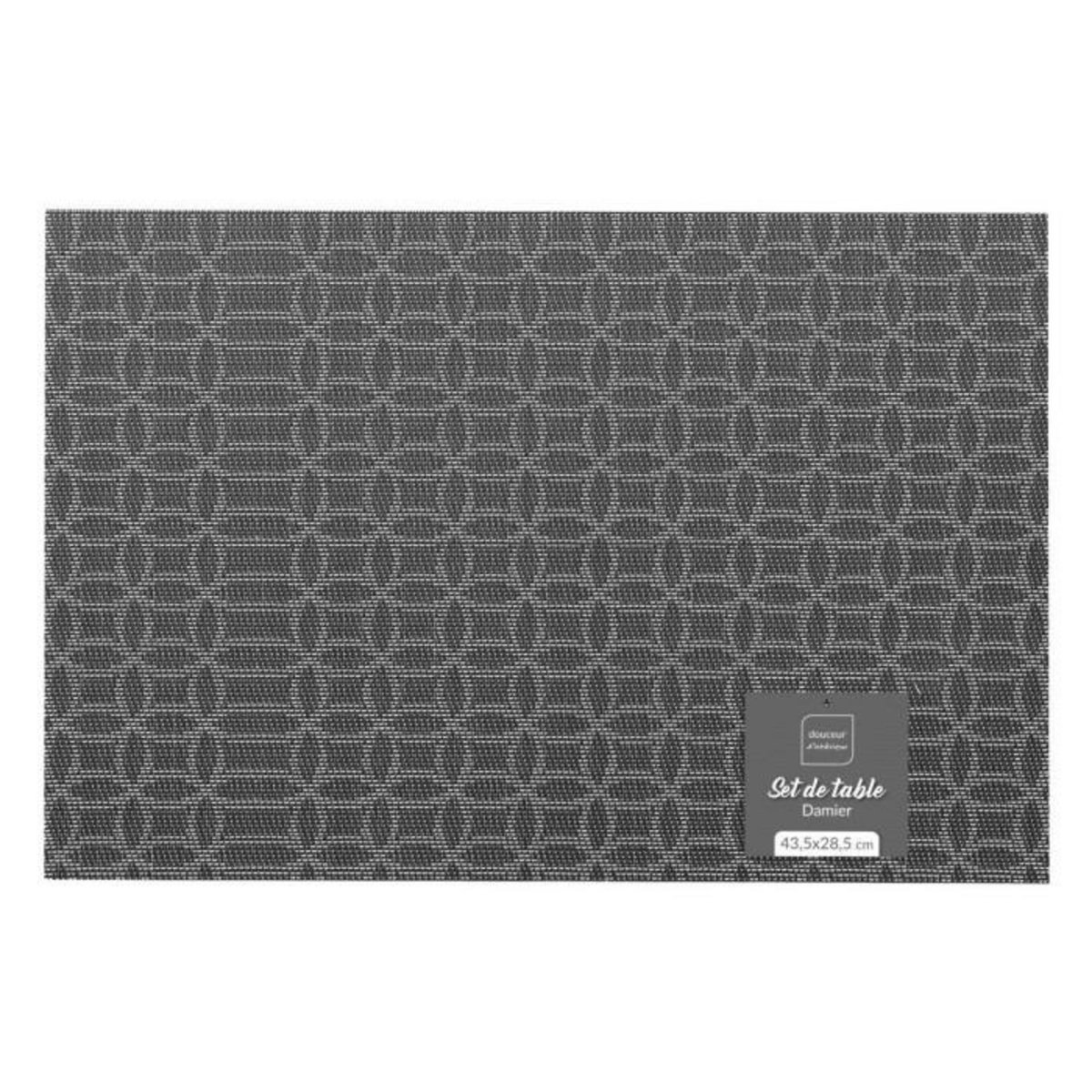 Paris Prix Set de Table  Damier  28x43cm Noir