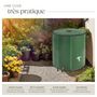 Voir la diapositive 3 : tectake Tonneau récupérateur d'eau de pluie avec robinet et protection anti-débordement vert 500 L