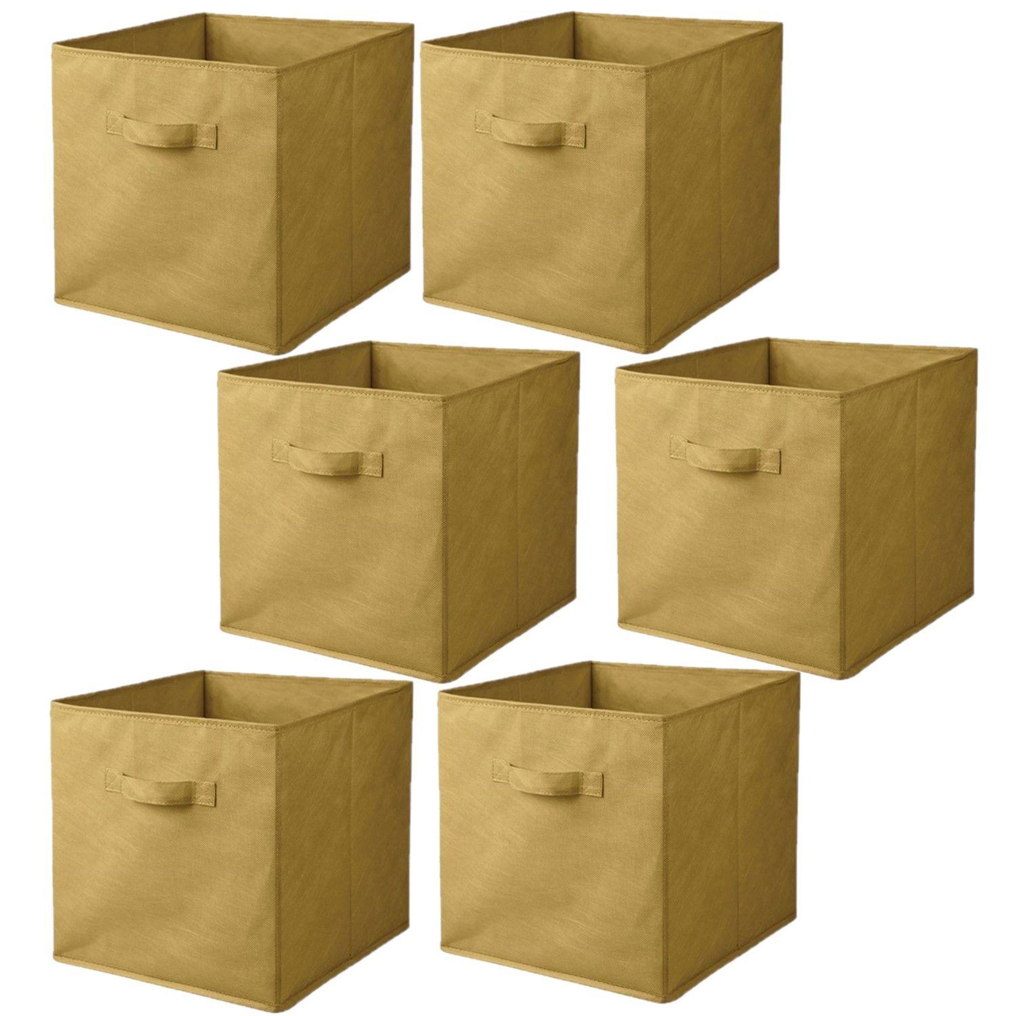 Voir la diapositive 1 : TOILINUX Lot de 6 cubes de rangement pliables en tissus avec poignée