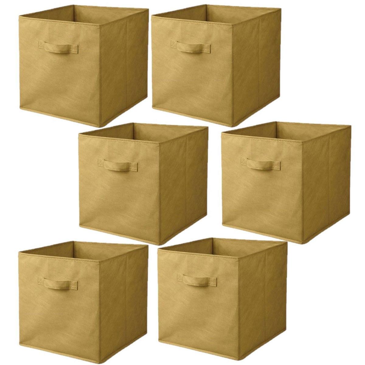 TOILINUX Lot de 6 cubes de rangement pliables en tissus avec poignée