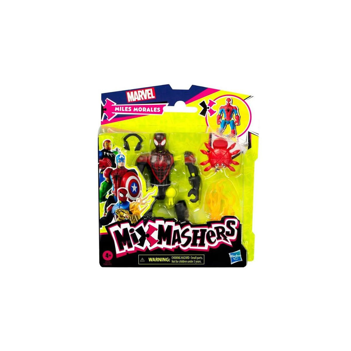 HASBRO MixMashers Miles Morales, figurine personnalisable a mélanger et combiner avec accessoires, Marvel, Des 4 ans