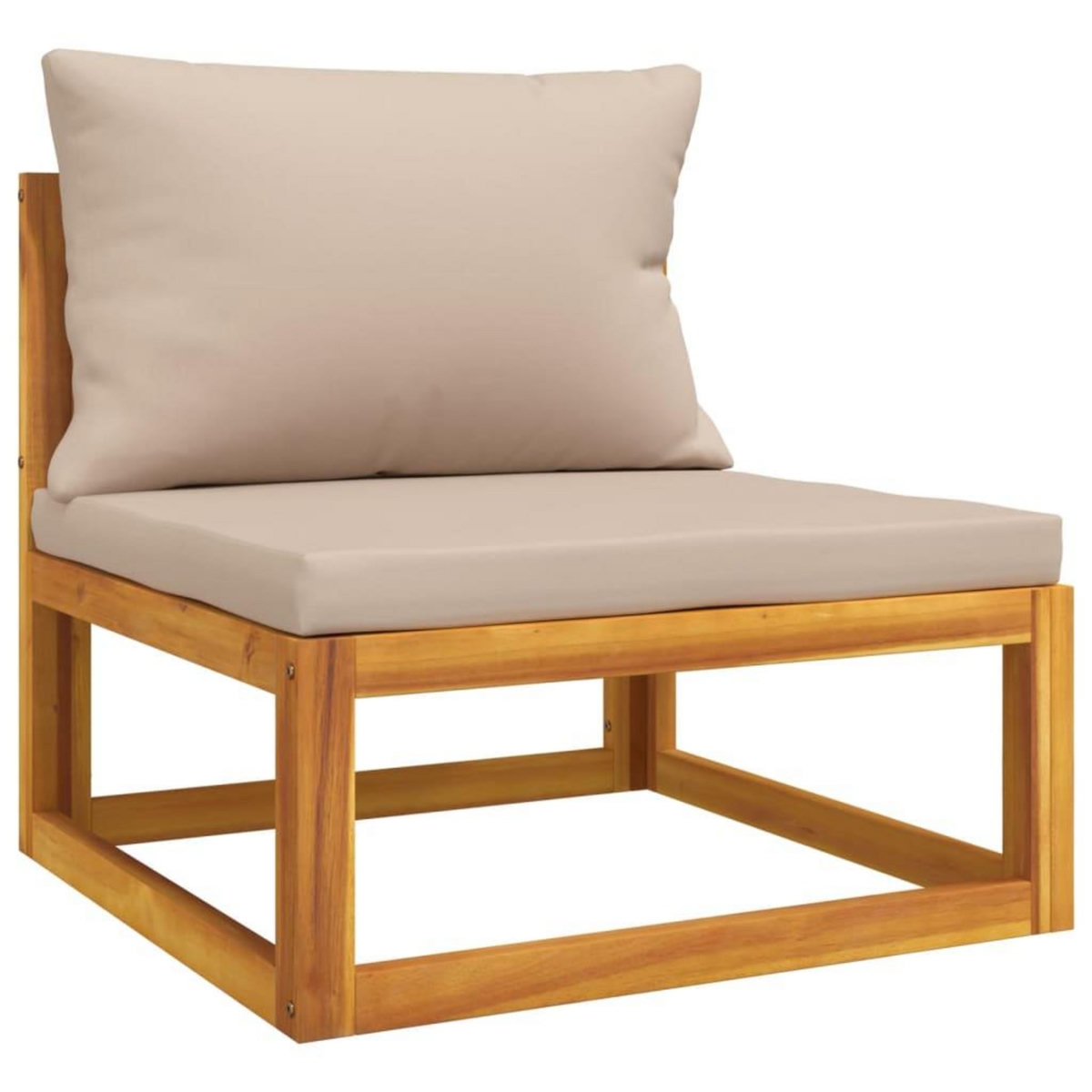 VIDAXL Salon de jardin 4 pcs avec coussins taupe bois massif