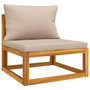 Voir la diapositive 5 : VIDAXL Salon de jardin 4 pcs avec coussins taupe bois massif