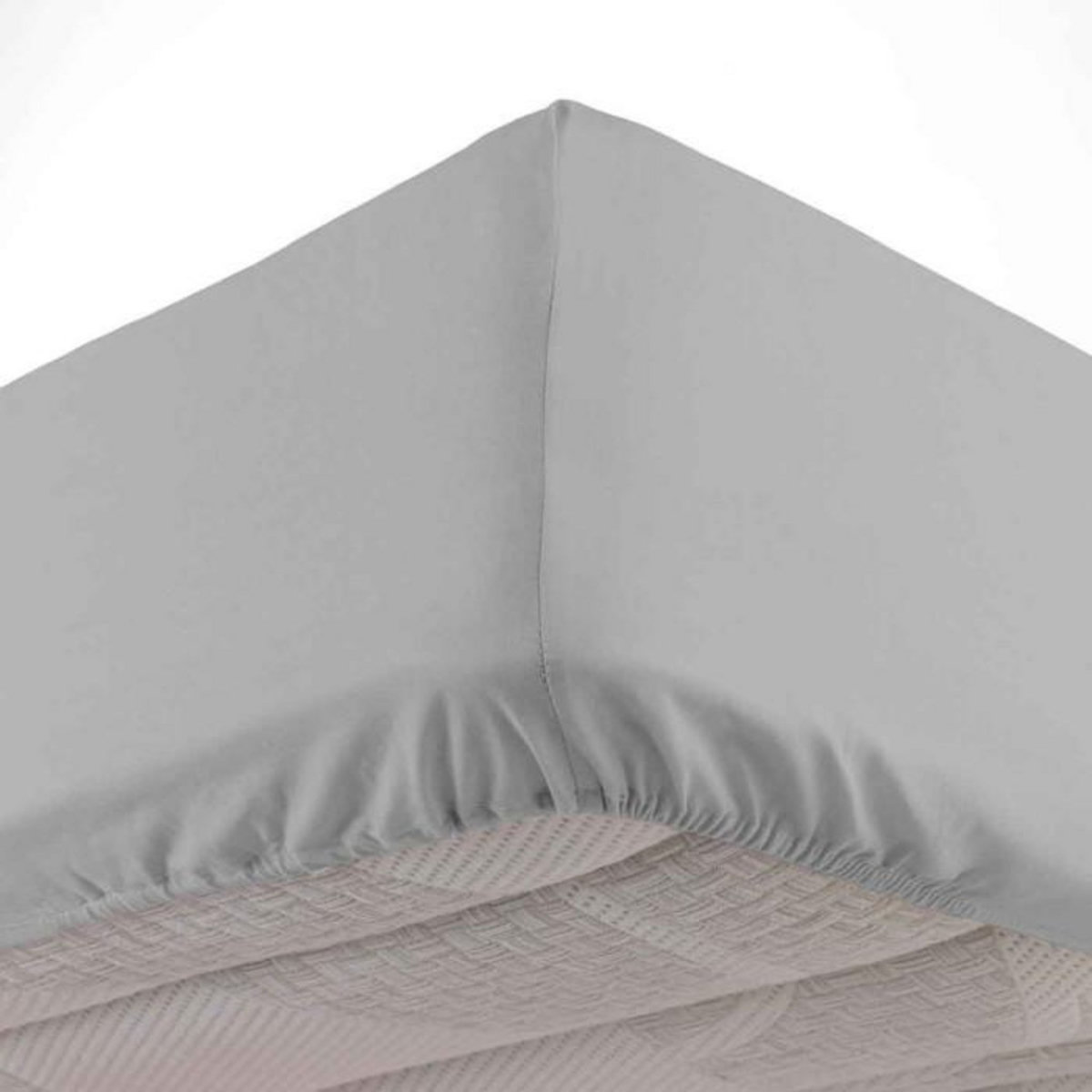 Paris Prix Drap Housse en Coton  Linette  140x190cm Gris