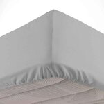 Paris Prix Drap Housse en Coton  Linette  140x190cm Gris
