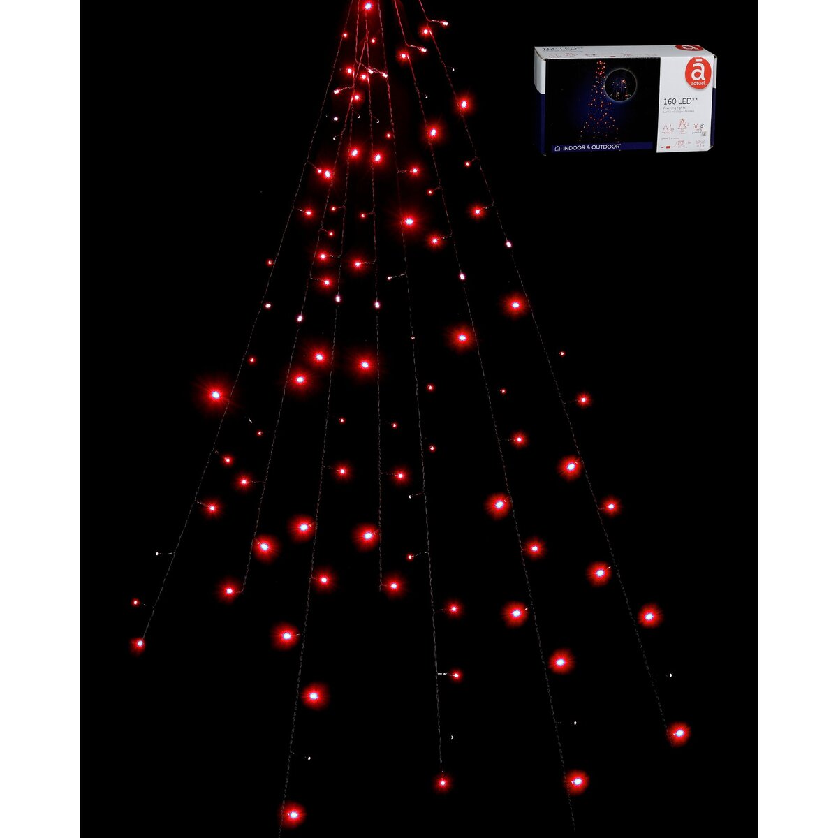 Guirlande de sapin 160 LEDS rouge