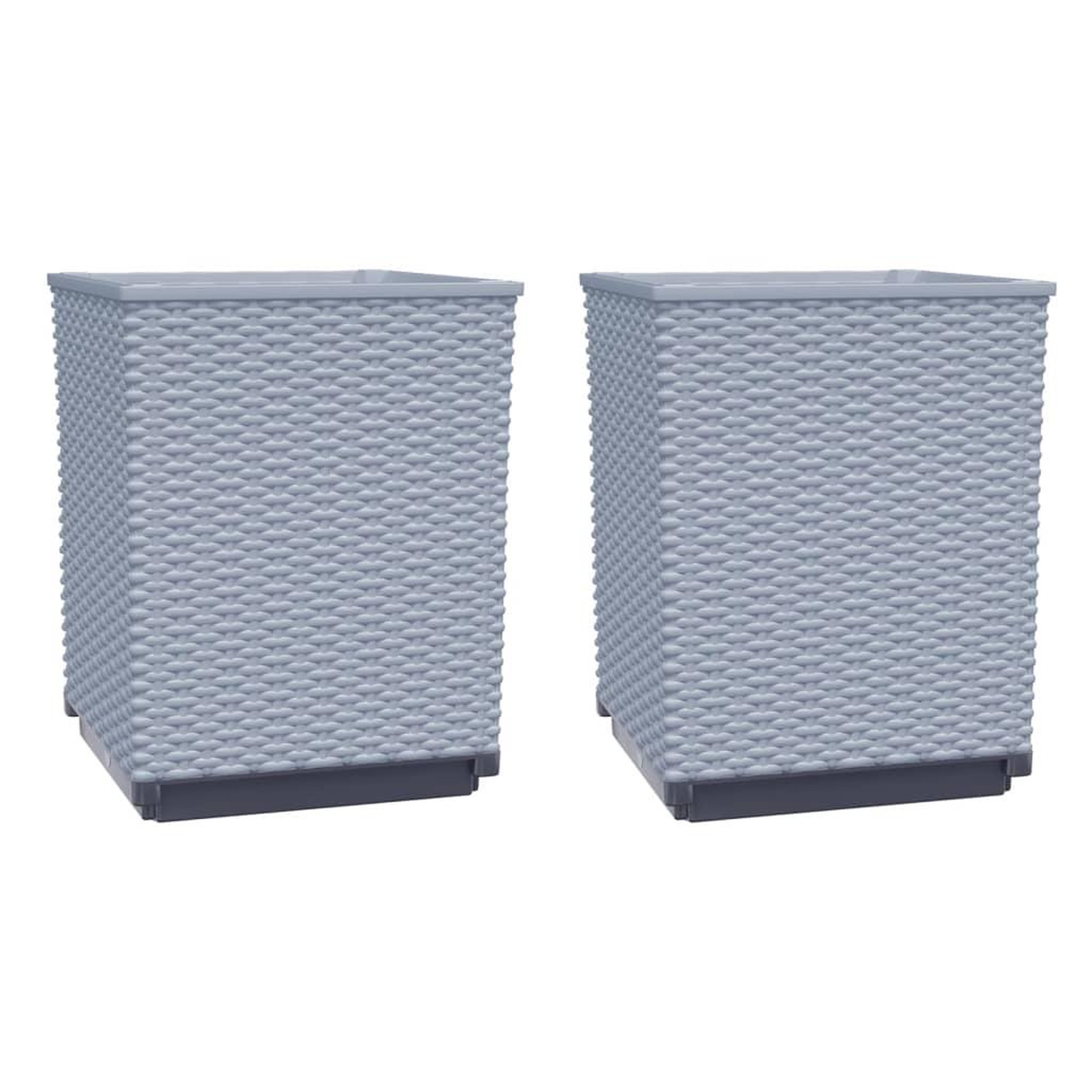 Voir la diapositive 2 : VIDAXL Jardinieres 2 pcs gris clair 30x30x37 cm polypropylene