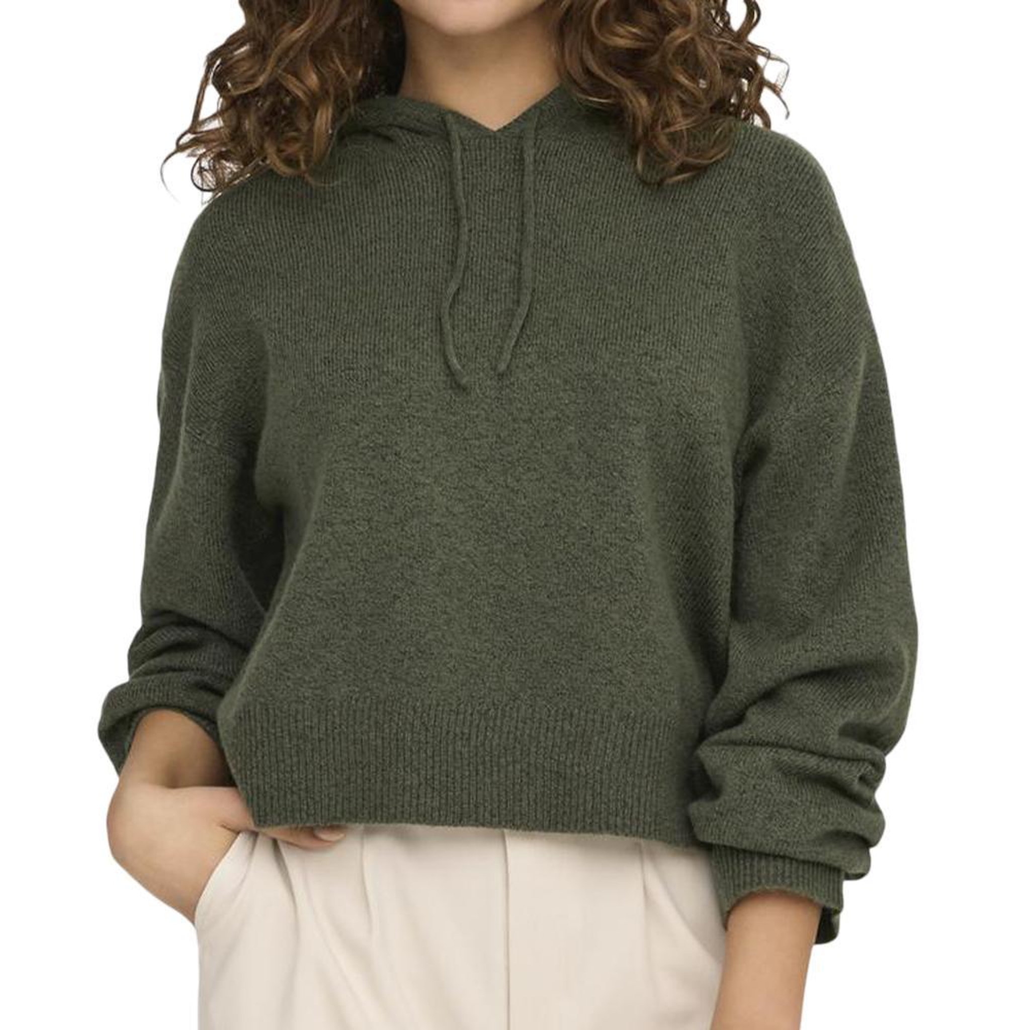 Voir la diapositive 1 : JACQUELINE DE YONG Pull Sweat à capuche Kaki Femme JDY Life
