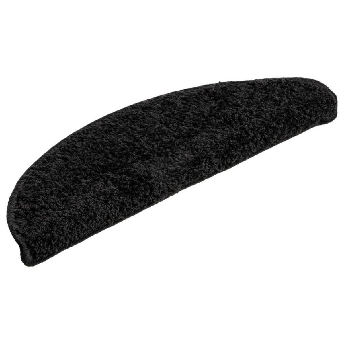 VIDAXL Tapis d'escalier 10 pcs 56x17x3 cm Noir