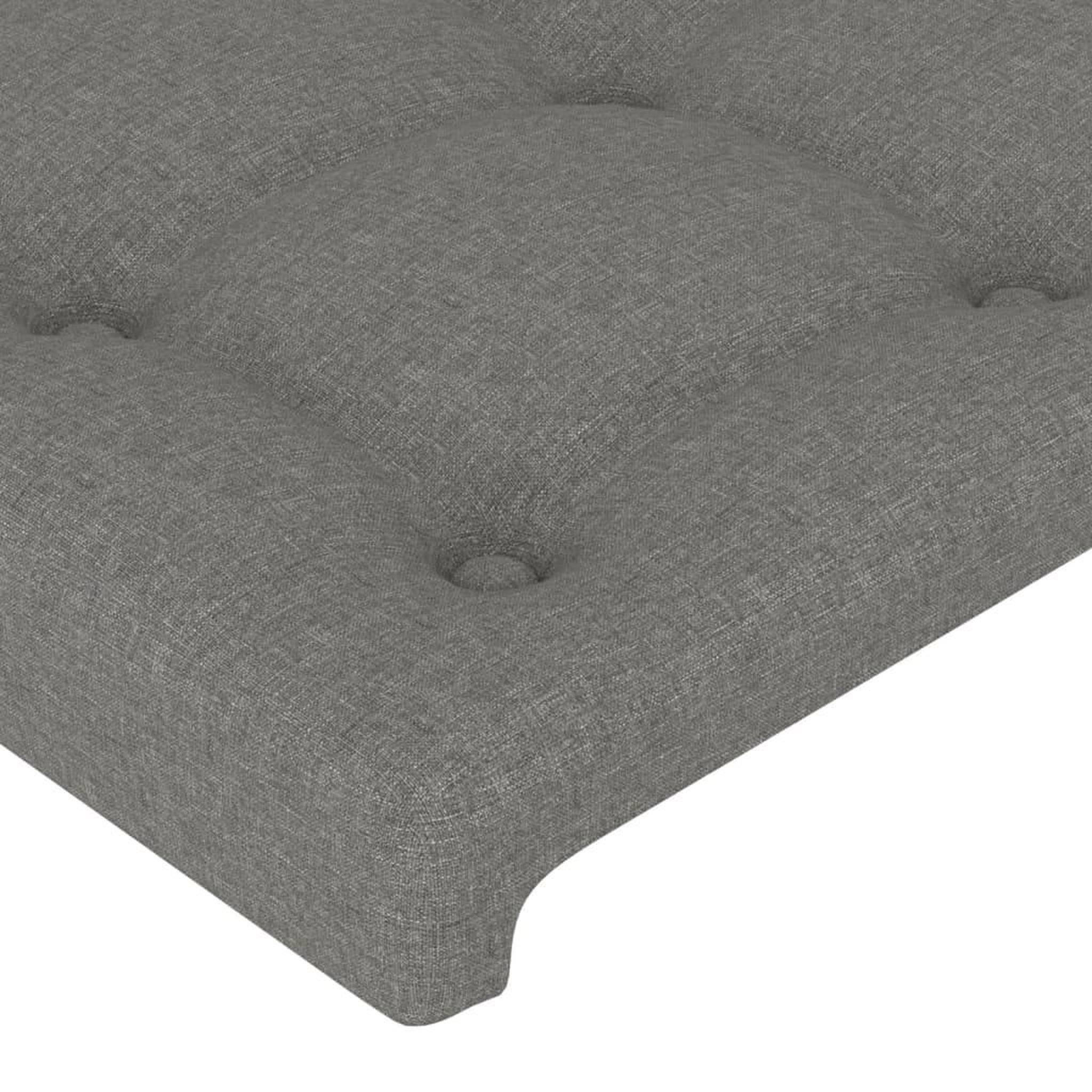 Voir la diapositive 5 : VIDAXL Tete de lit a LED Gris fonce 163x16x78/88 cm Tissu