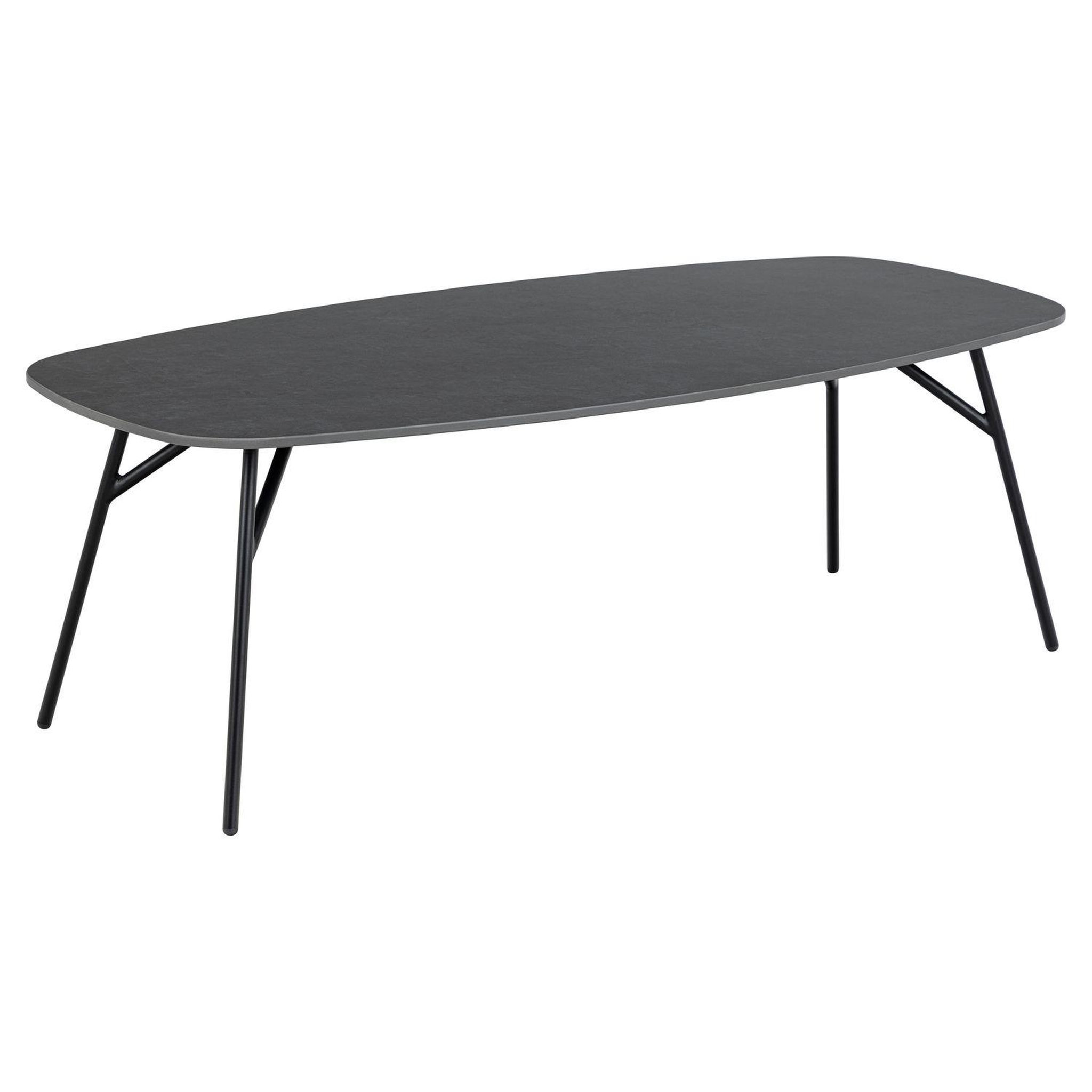 TOILINUX Table basse allongée bois et métal haldor. Coloris disponibles : Noir, Marron