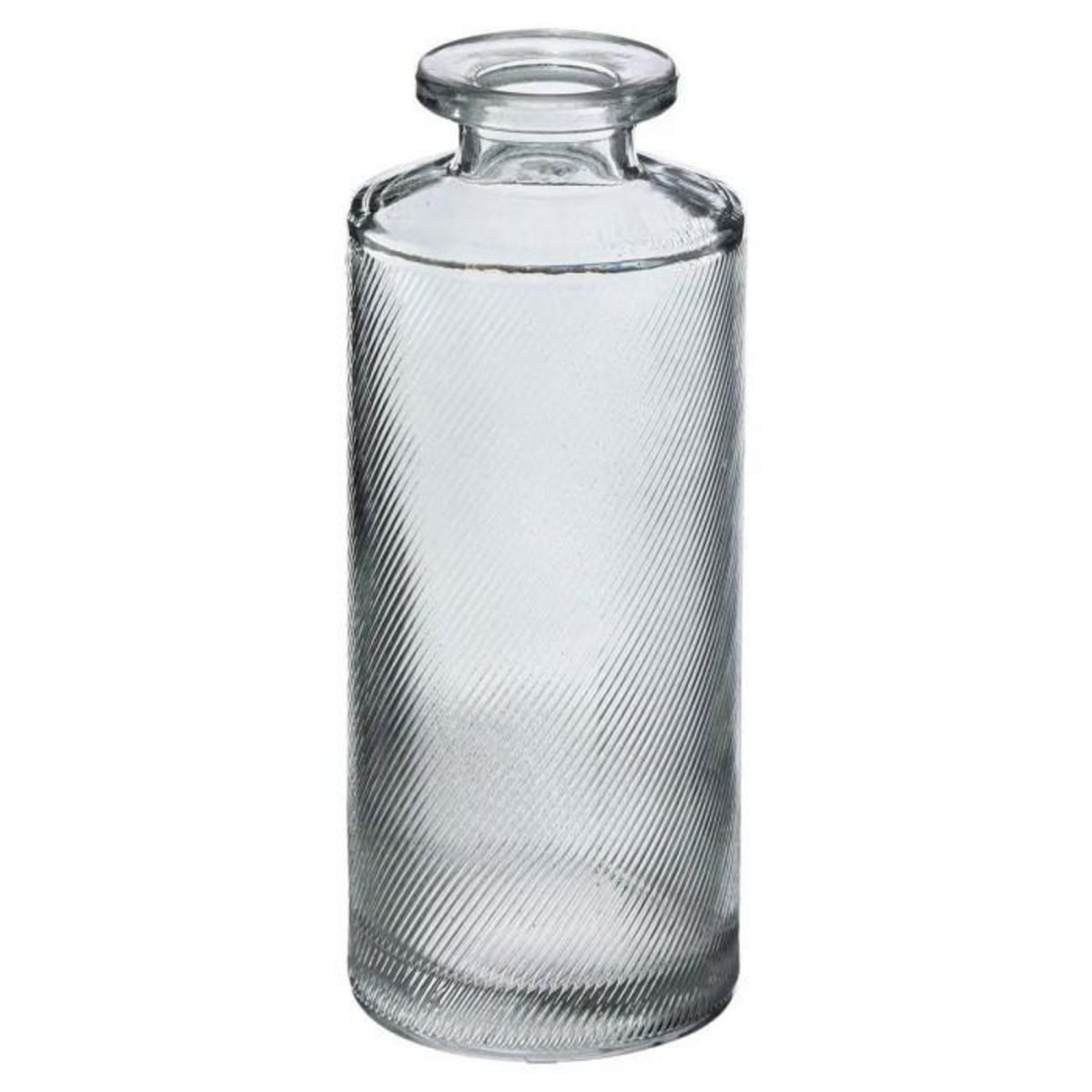 ATMOSPHERA Lot de 3 Soliflores Design  Verre Strié  13cm Vert