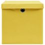 Voir la diapositive 4 : VIDAXL Boîtes de rangement et couvercles 4 pcs Jaune 32x32x32 cm Tissu