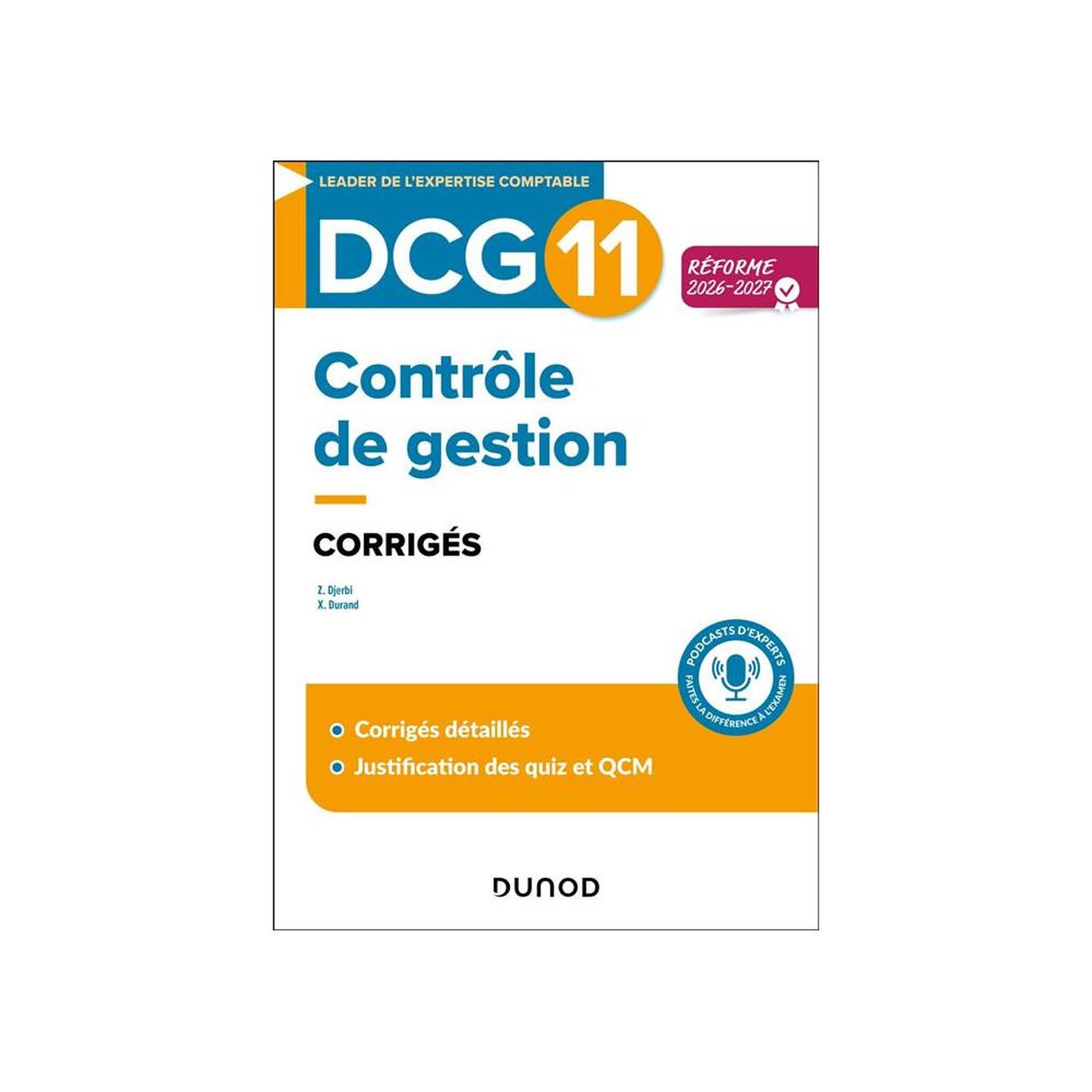 Dunlop CD DCG 11 contrôle de gestion : corrigés détaillés réforme 2026-2027