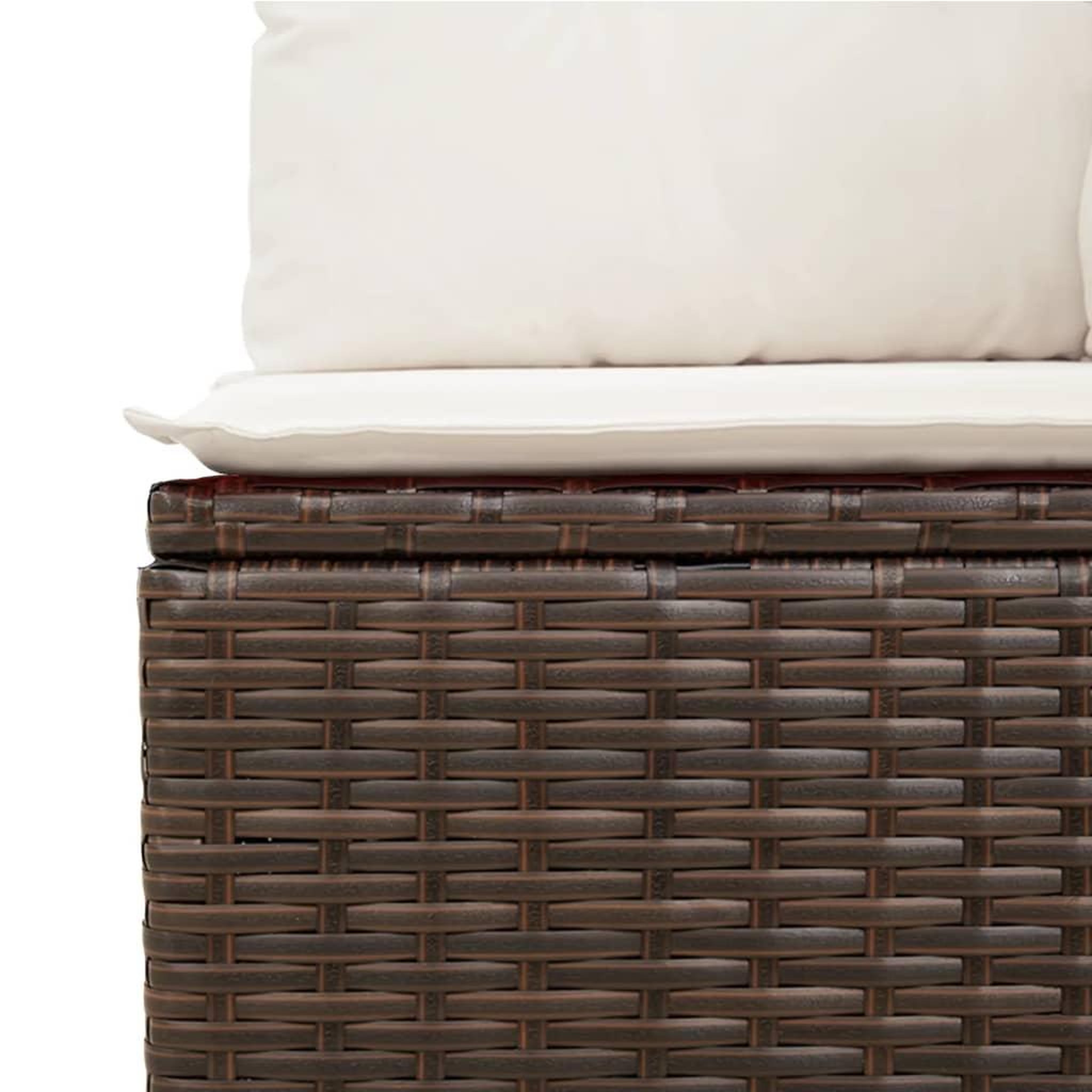 Voir la diapositive 5 : VIDAXL Salon de jardin 10 pcs avec coussins marron resine tressee