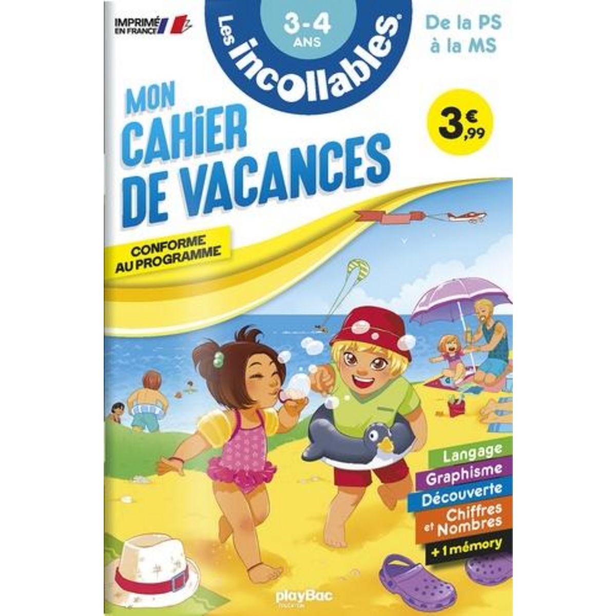 MON CAHIER DE VACANCES DE LA PS A LA MS. EDITION 2023, Play Bac