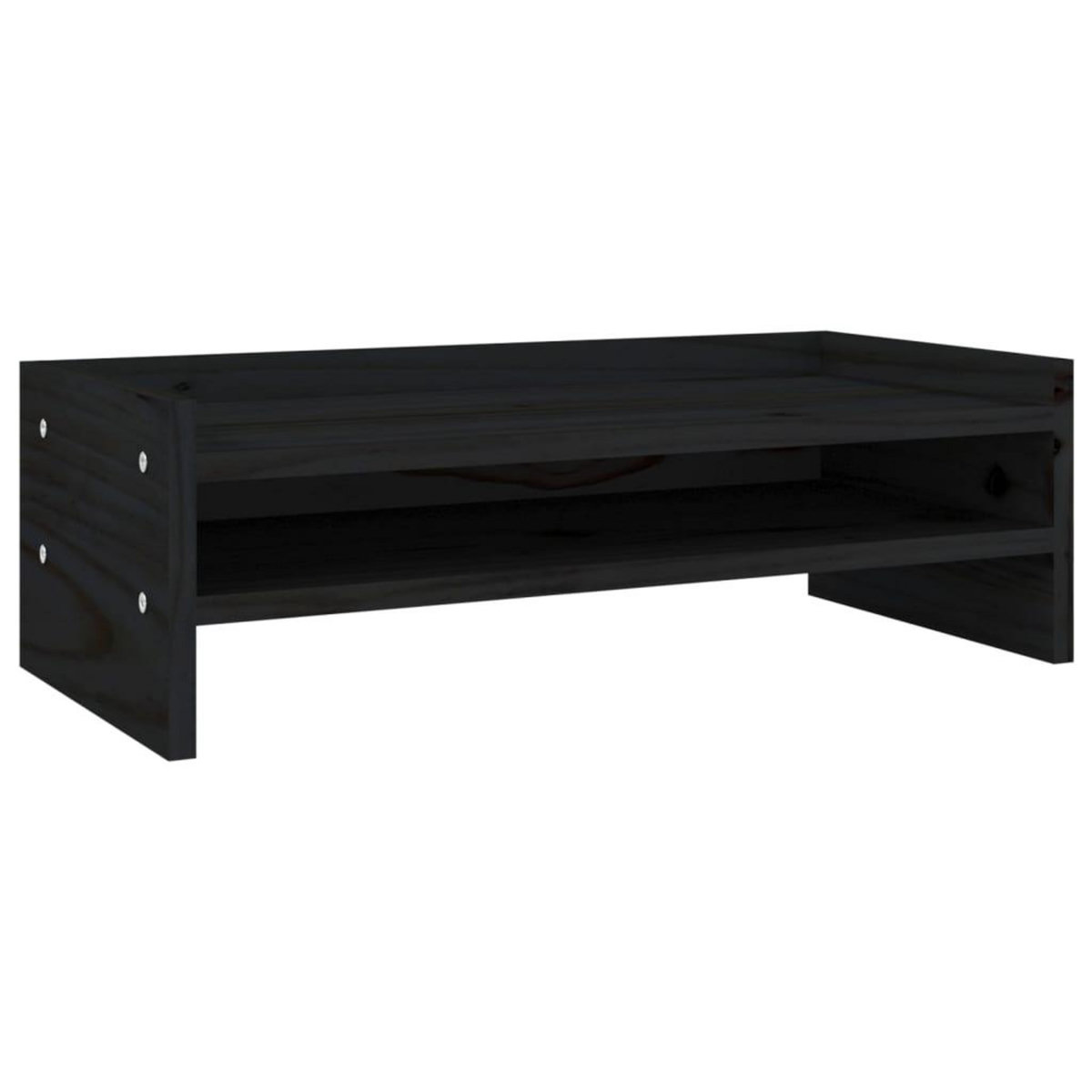 VIDAXL Support de moniteur Noir 50x24x16 cm Bois de pin solide