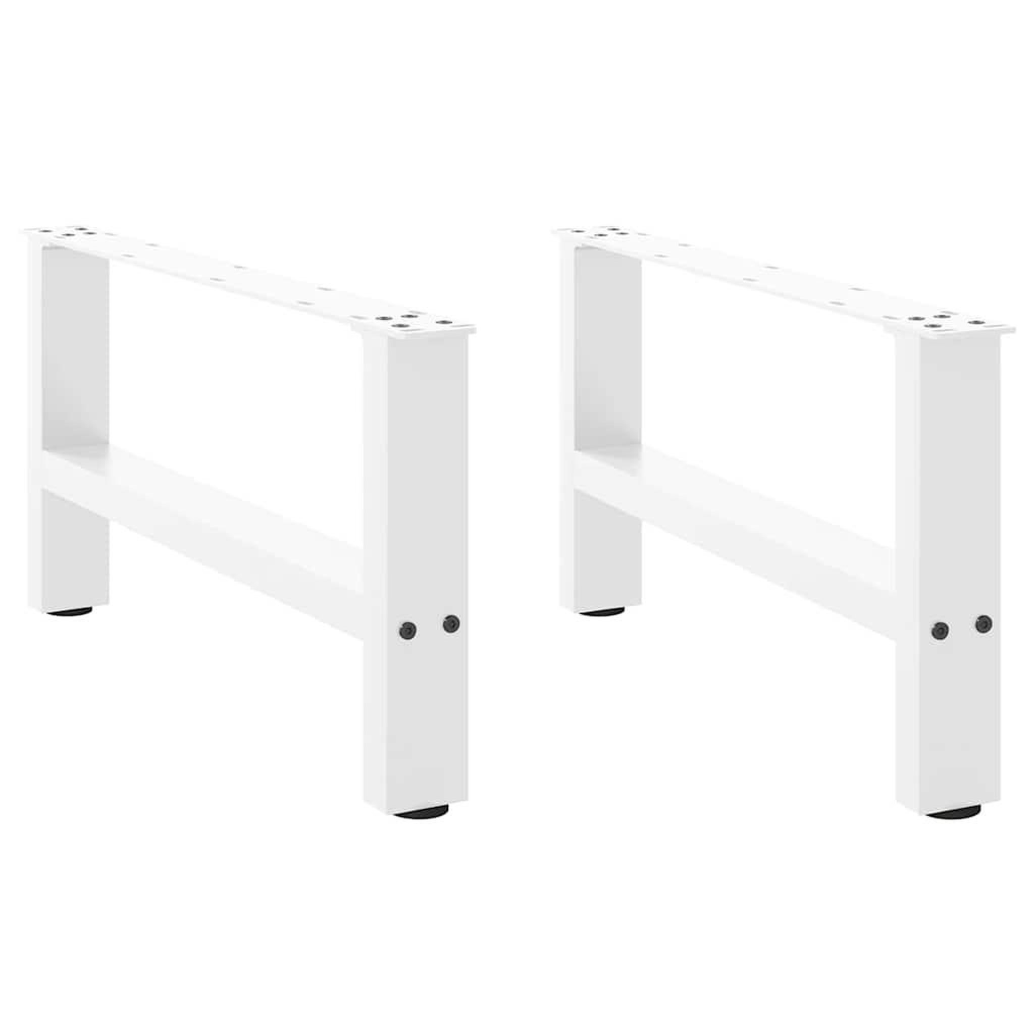 Voir la diapositive 2 : VIDAXL Pieds de table basse blanc 2 pcs 60x(30-31) cm acier
