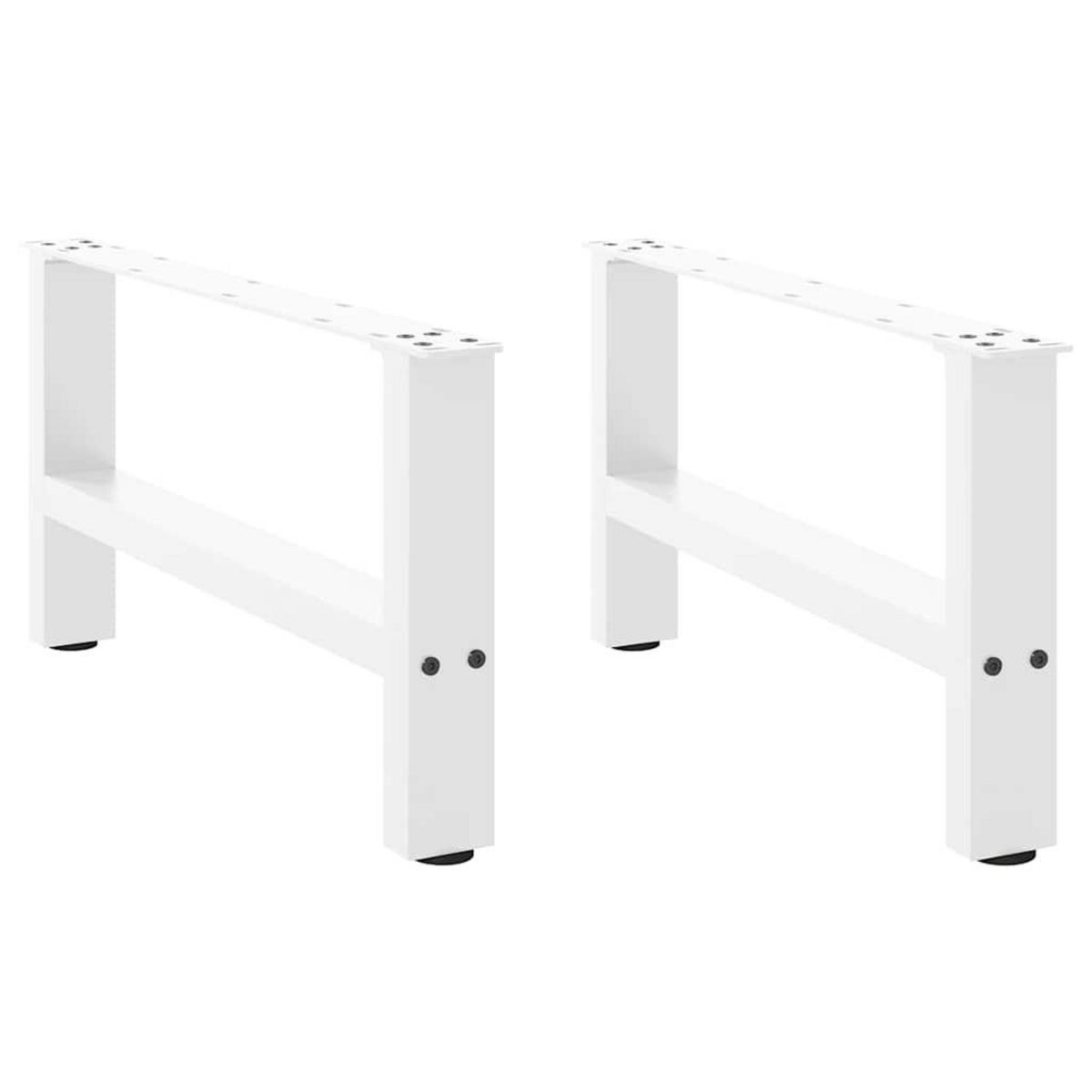 VIDAXL Pieds de table basse blanc 2 pcs 60x(30-31) cm acier