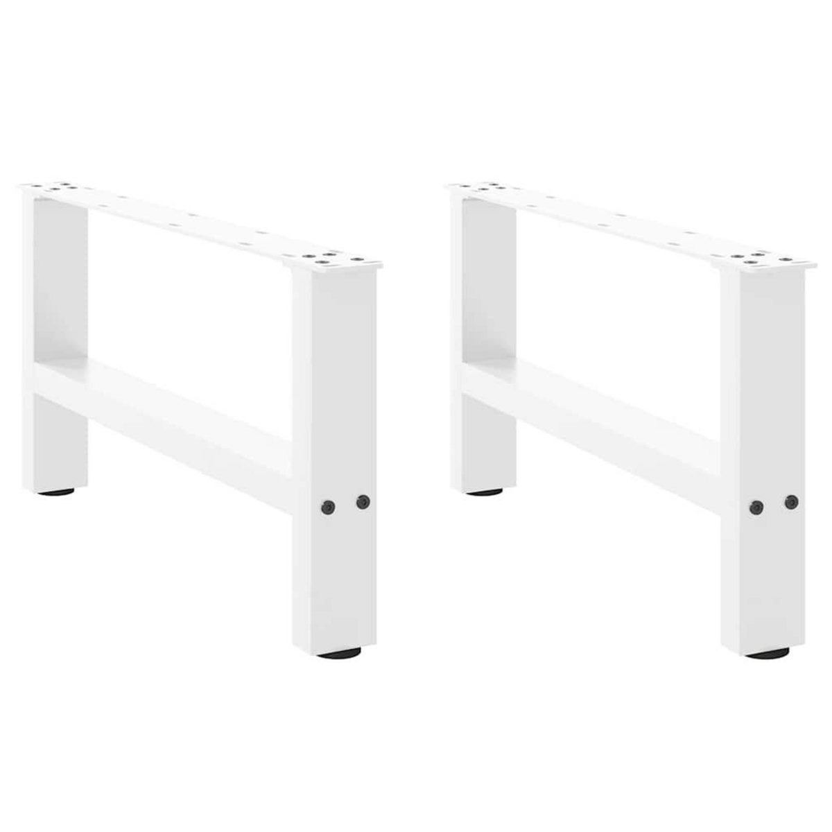 VIDAXL Pieds de table basse blanc 2 pcs 60x(30-31) cm acier