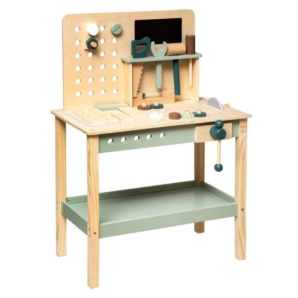 Atmosphera Kids Établi de Bricolage Enfant  Forêt  75cm Beige & Vert