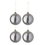 Paris Prix Lot de 4 Boules de Noël Design  Lisse  28cm Gris