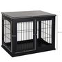 Voir la diapositive 3 : PAWHUT Cage pour chien animaux cage en bois MDF classe E1 3 portes verrouillables max. 30 Kg dim. 81L x 58l x 66H cm noir