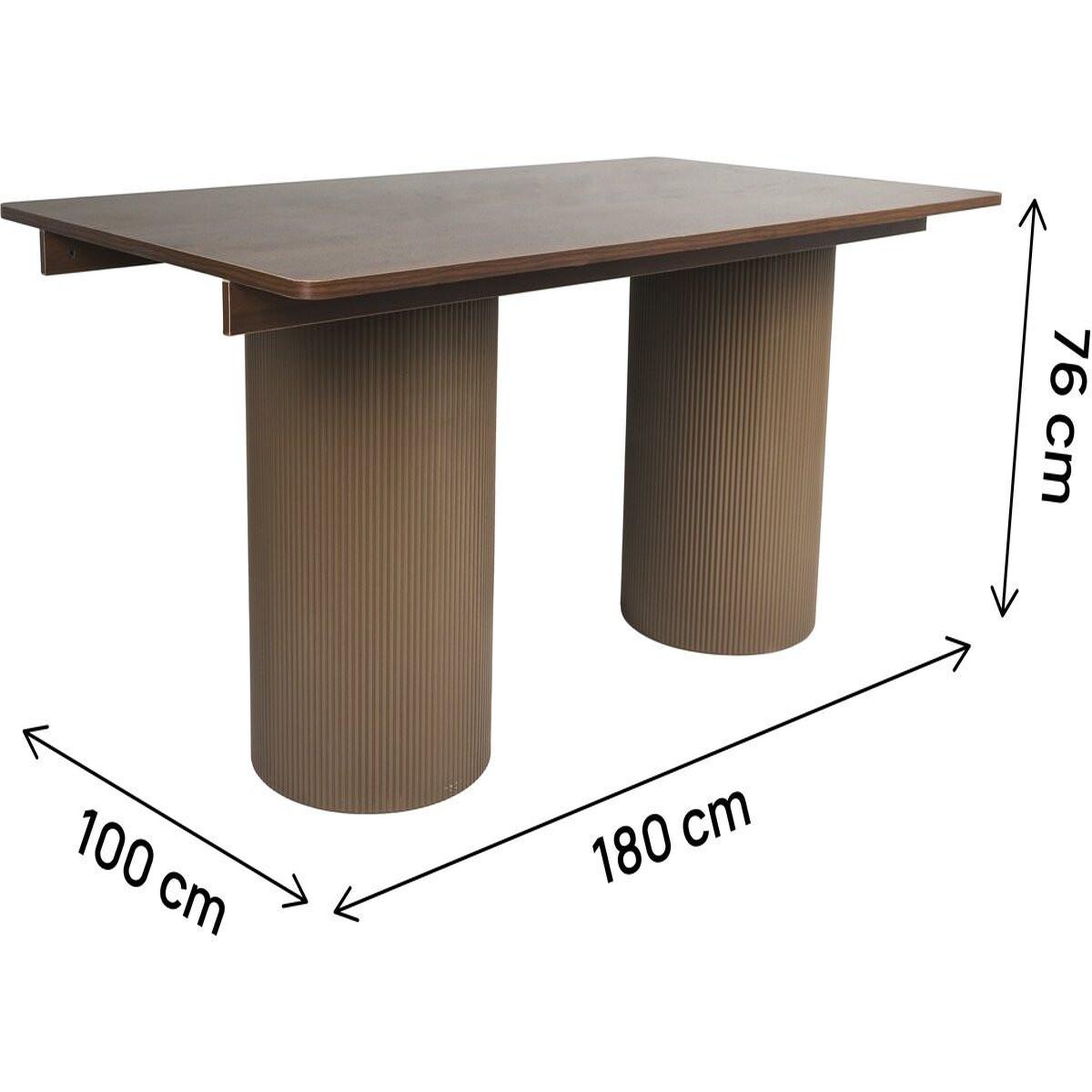 Voir la diapositive 3 : Habitat et Jardin Table à manger ovale en bois  zénith  - 180 cm - 8 places - marron