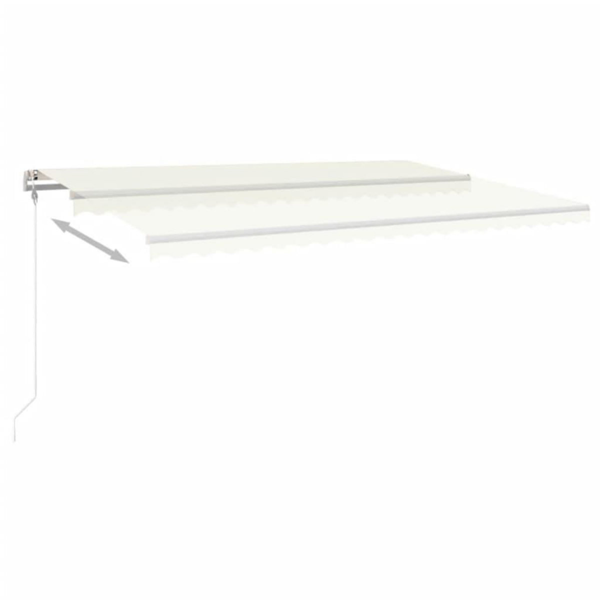 VIDAXL Auvent automatique avec capteur de vent et LED 500x350 cm Creme