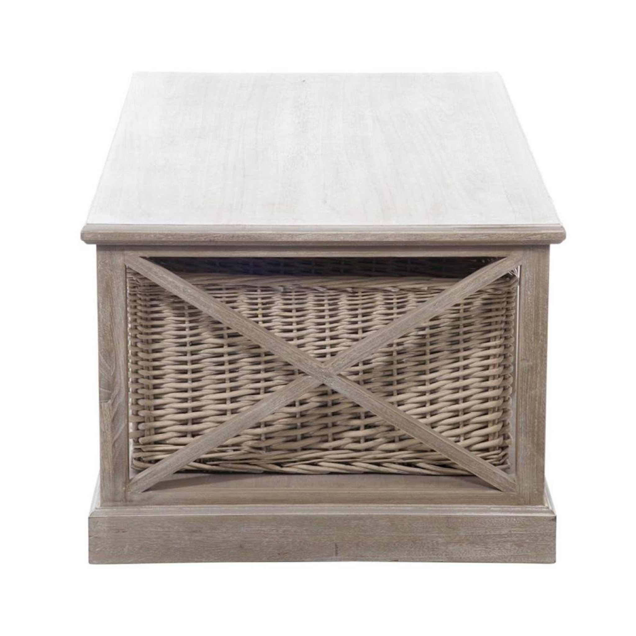 Voir la diapositive 3 : J-LINE Table basse 1 panier  catherine  120cm naturel