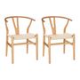Voir la diapositive 1 : ATMOSPHERA Lot de 2 Chaises Design  Priam  76cm Beige & Blanc