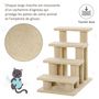 Voir la diapositive 4 : PAWHUT Escalier pour chat - escalier pour chien - 4 marches - revêtement flanelle grande douceur haute densité - structure panneaux particules - beige
