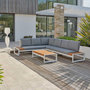 Voir la diapositive 2 : Paris Prix Salon de Jardin d'Angle 6 Places  Valencia  166cm Blanc