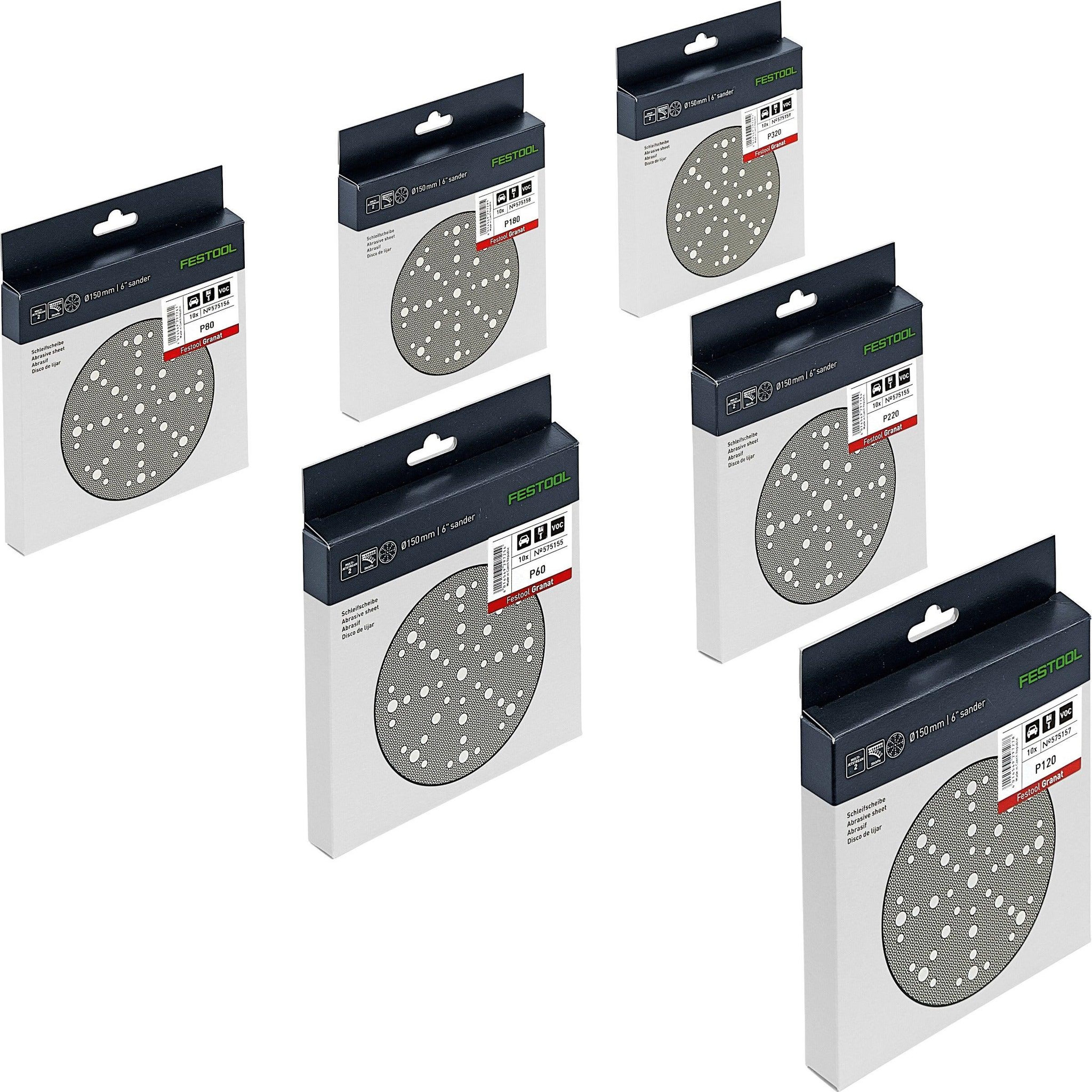 FESTOOL 60 abrasifs stf d150/48 gr-set granat