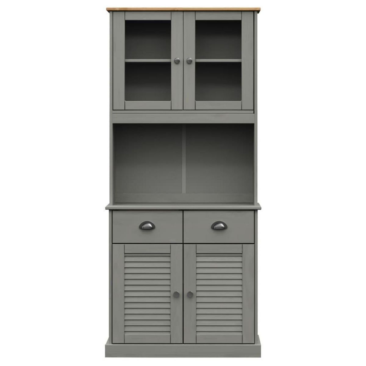 VIDAXL Buffet haut VIGO gris 78x40x175 cm bois massif de pin