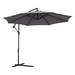OUTSUNNY Parasol déporté octogonal inclinable manivelle pied acier Ø 3 x 2,5H m gris