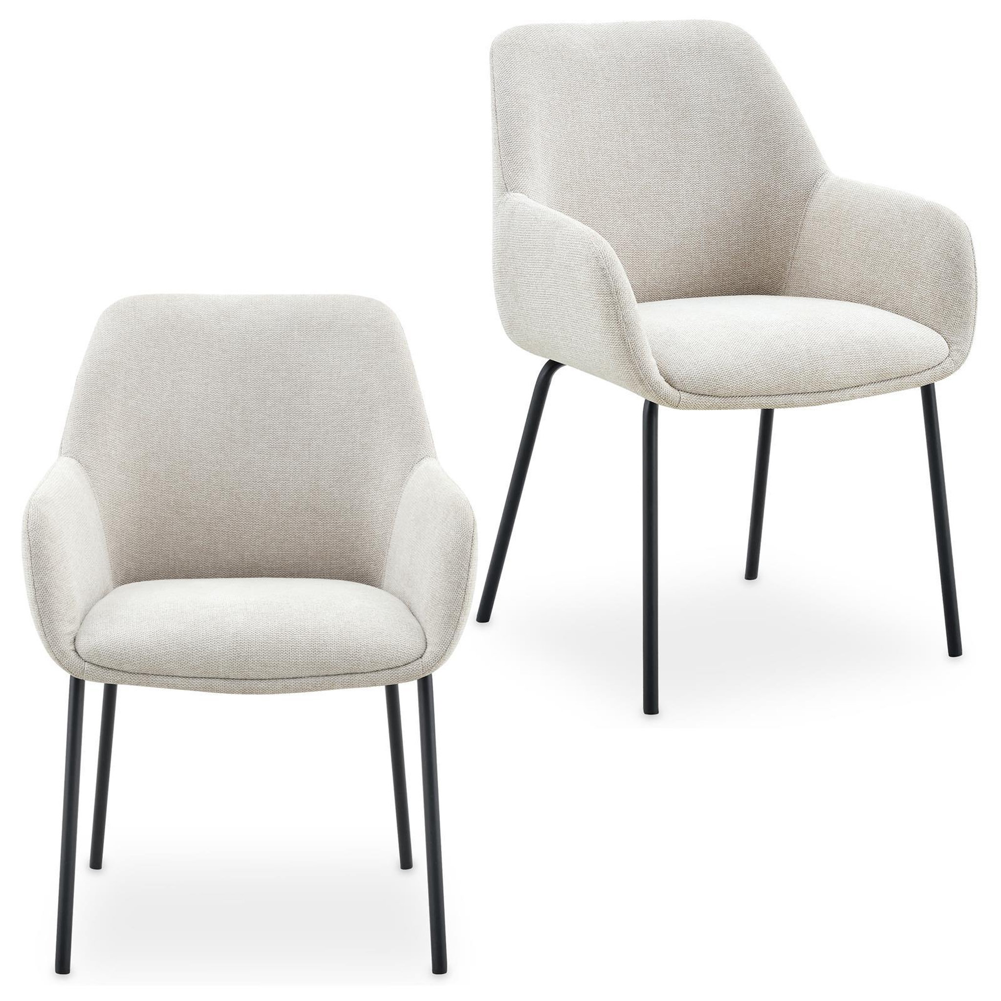 Voir la diapositive 1 : IDIMEX Lot de 2 chaises tursi de salle à manger en tissu