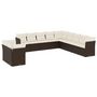 Voir la diapositive 2 : VIDAXL Salon de jardin et coussins 11 pcs marron resine tressee