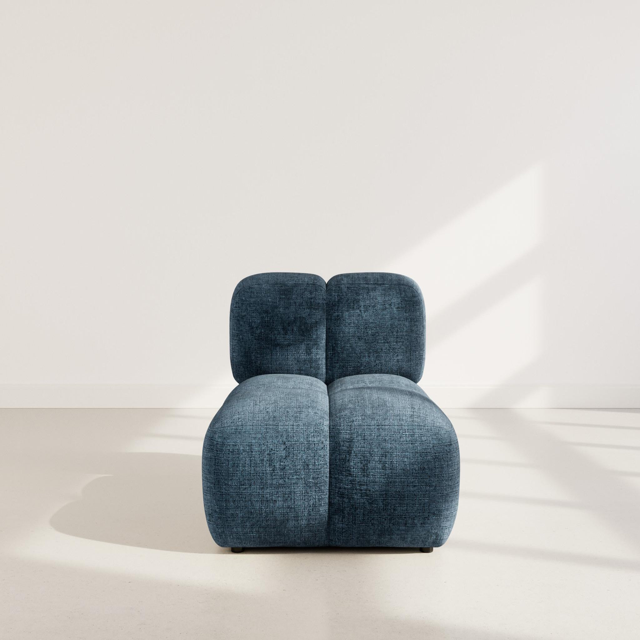 Voir la diapositive 2 : LISA DESIGN Grace - module d'assise en velours texturé