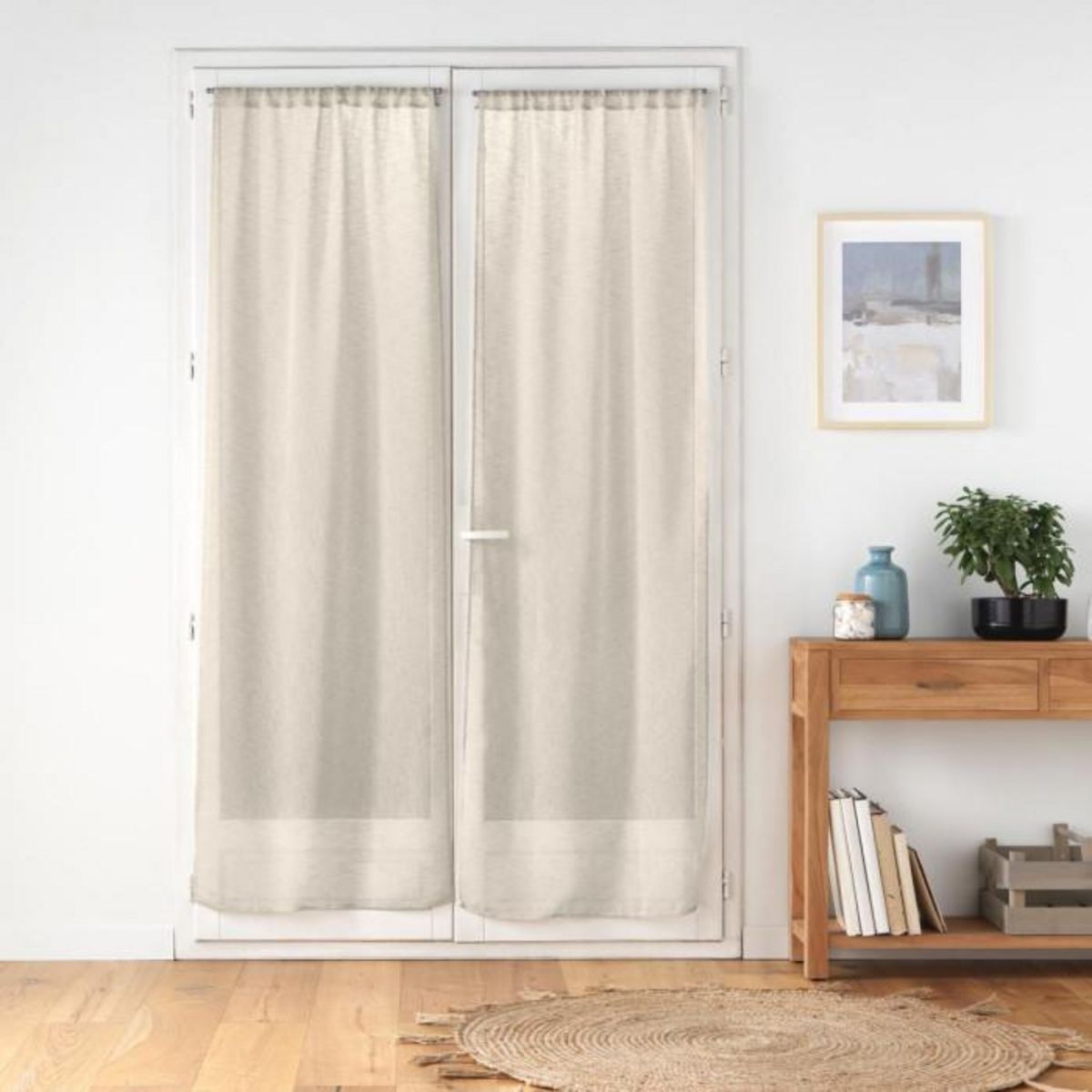 Paris Prix Paire de Voilages Passe-Tringle  Carlin  70x200cm Lin