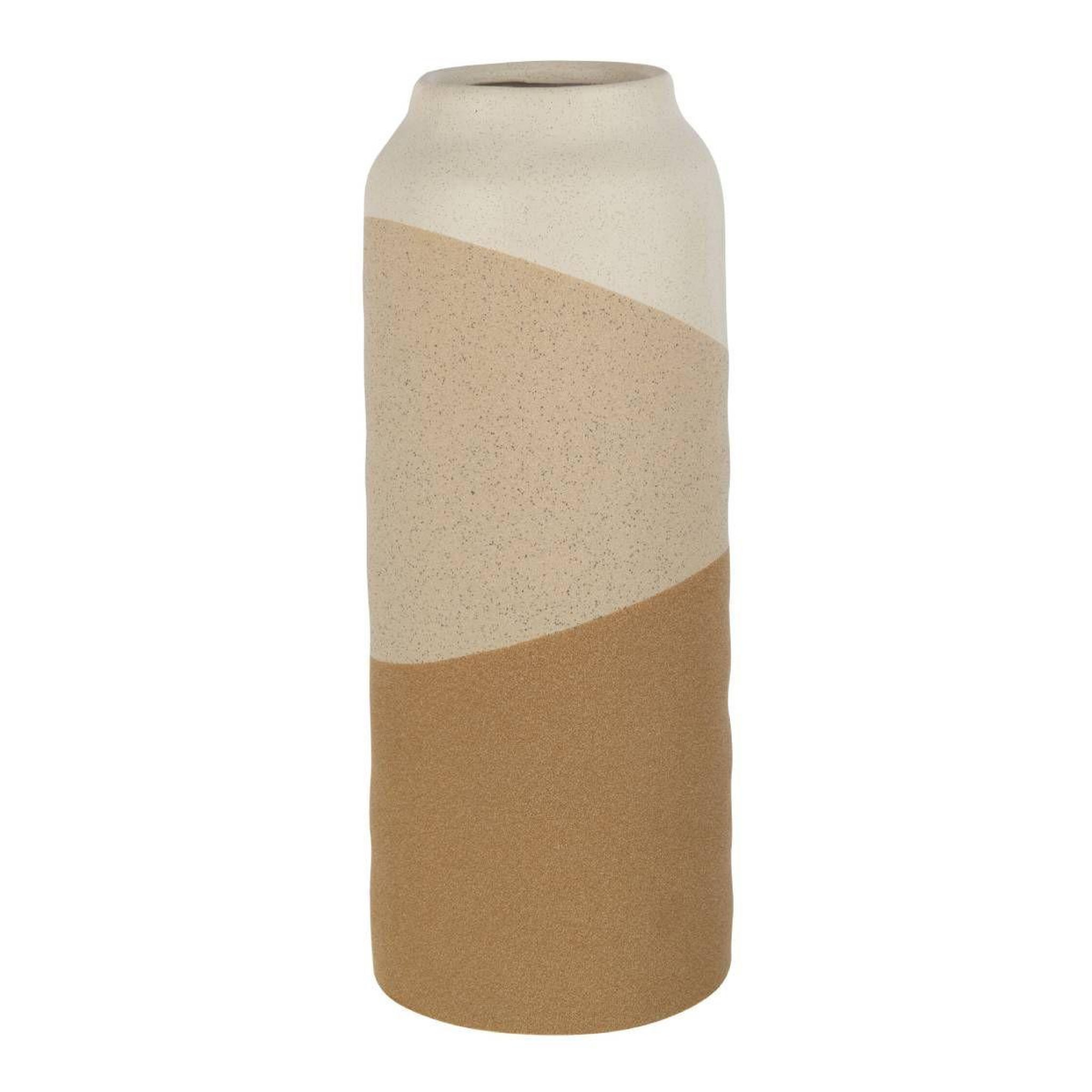 Voir la diapositive 1 : J-LINE Vase en Céramique Cylindrique  Charley  33cm Beige