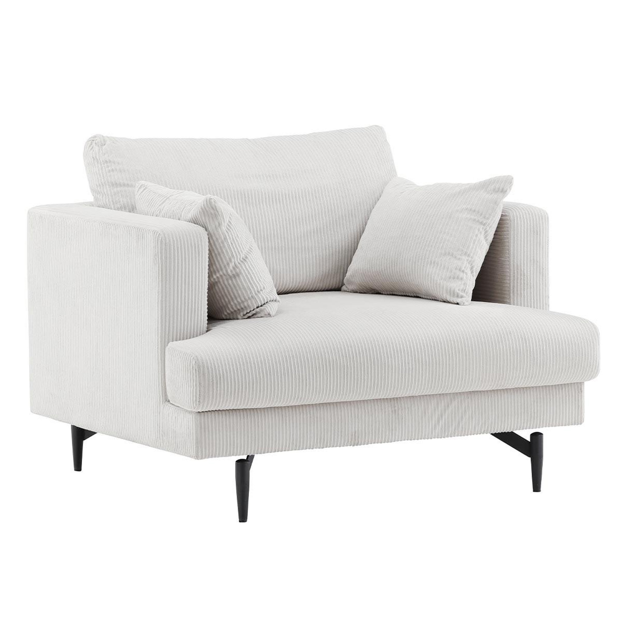 Paris Prix Fauteuil en Velours Côtelé  Sofia  104cm Beige