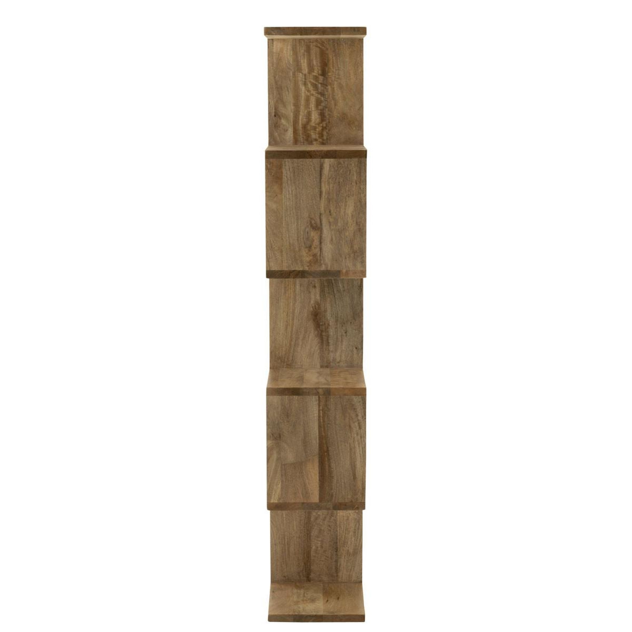 Voir la diapositive 3 : J-LINE Bibliothèque en bois  lattes verticales  180cm naturel