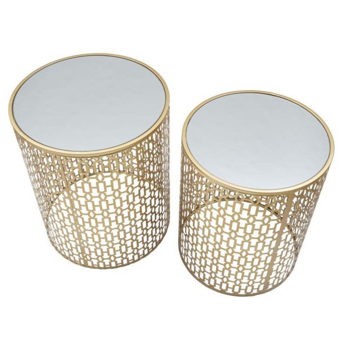 Paris Prix Lot de 2 Tables d'Appoint Design  Oblin  50cm Or
