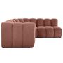 Voir la diapositive 6 : LISA DESIGN Debbie - canapé modulable d'angle droit 4 places avec accoudoir en tissu texturé