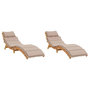 Voir la diapositive 2 : VIDAXL Chaises longues avec coussins lot de 2 taupe bois massif acacia