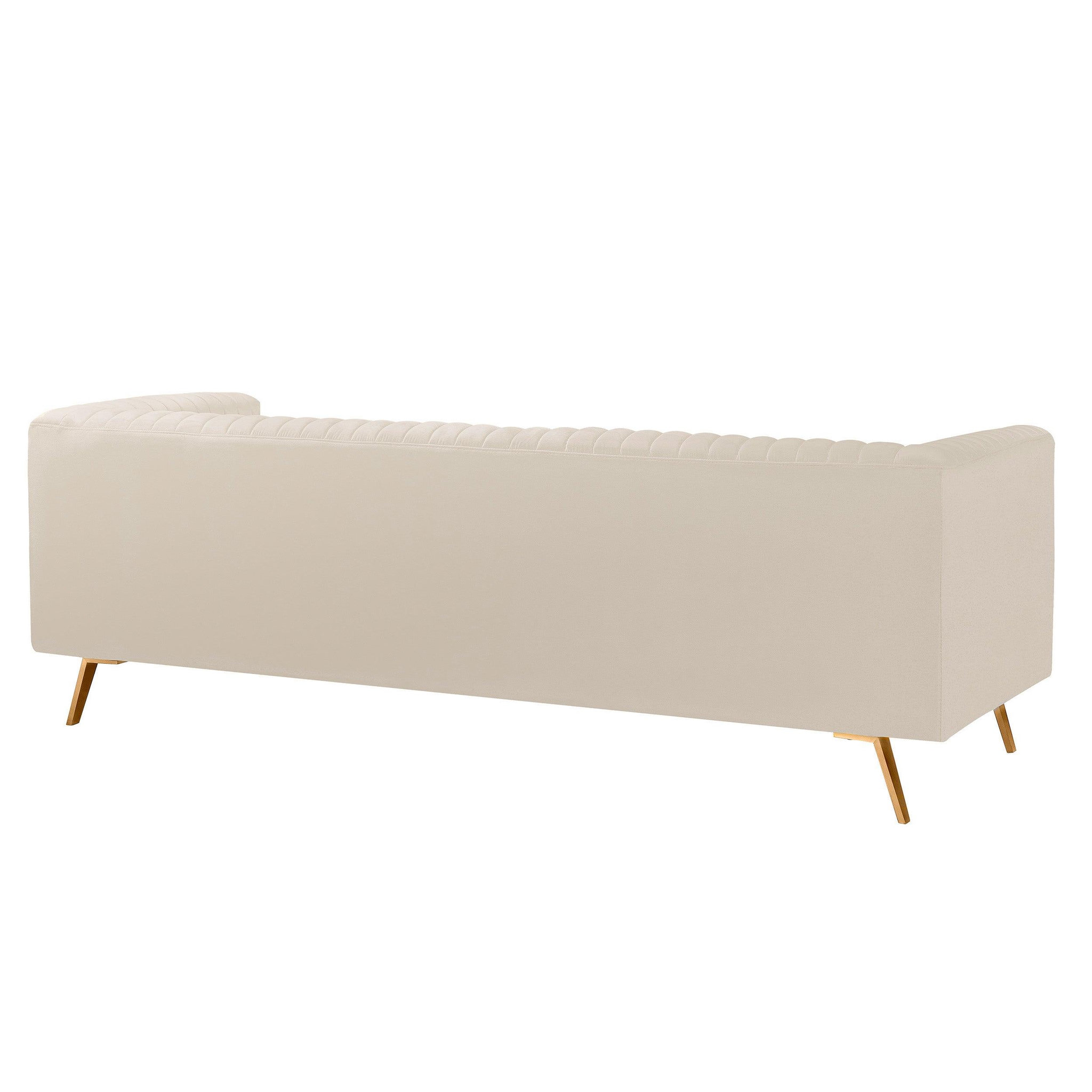 Voir la diapositive 5 : MAISON PAVANE Canapé 3 places en velours beige-gatsby