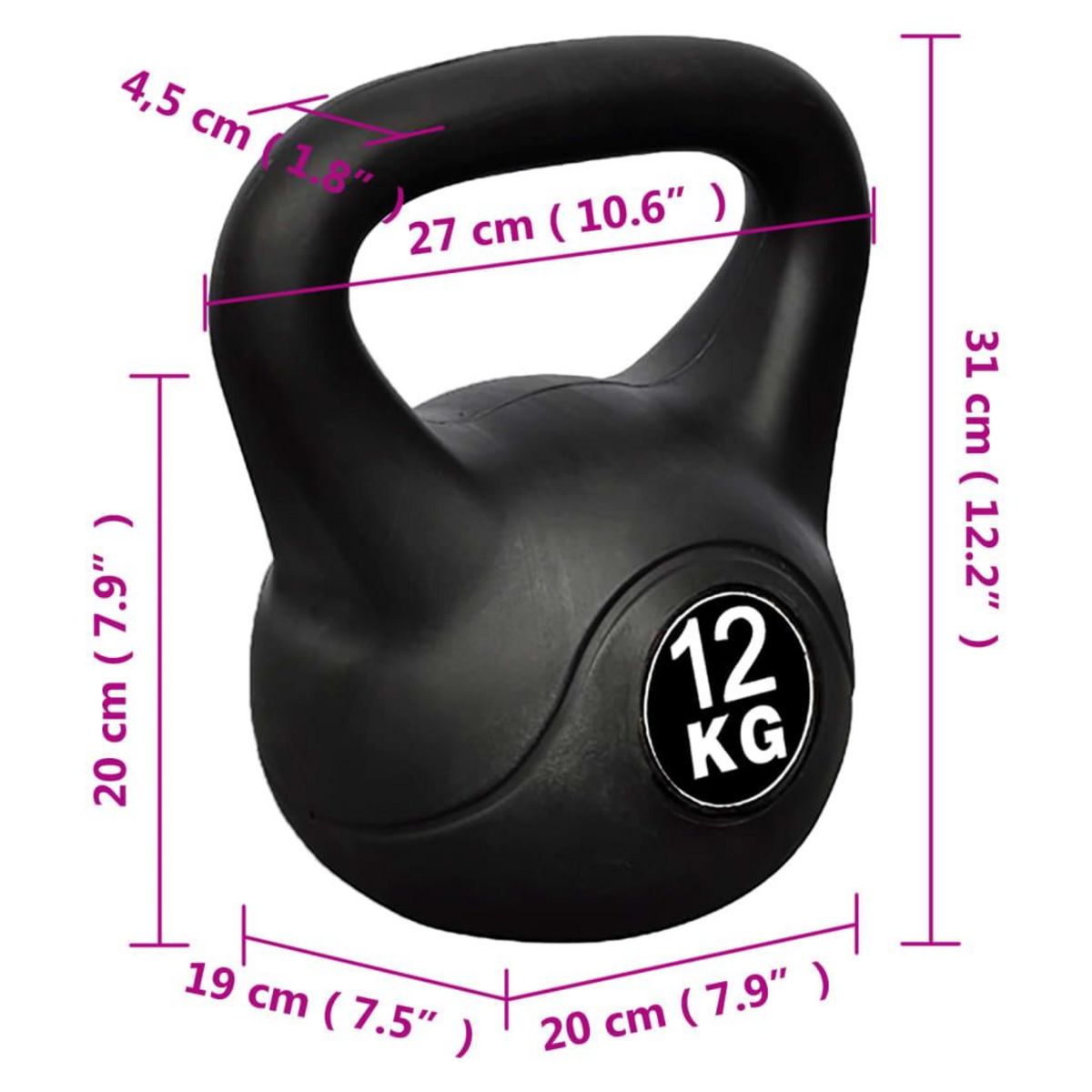 VIDAXL Kettlebell 12 kg